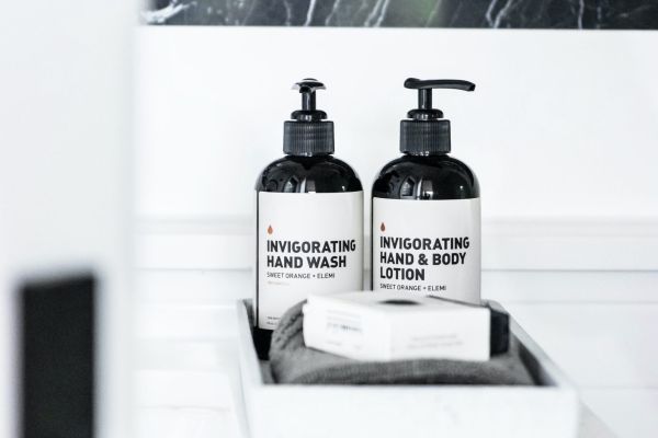 Sabonete líquido, shampoo e condicionador