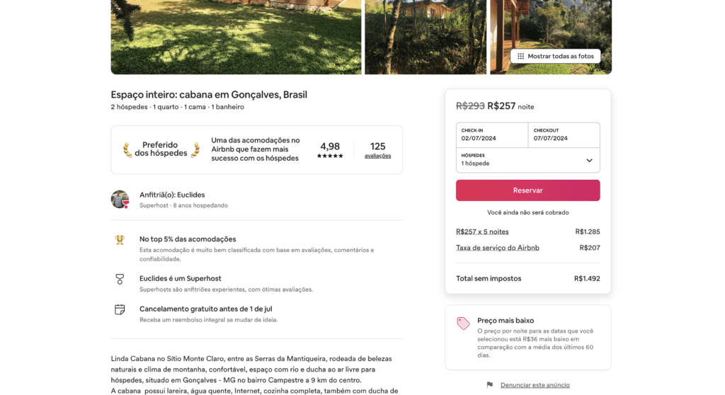 Taxa do Airbnb Dividida