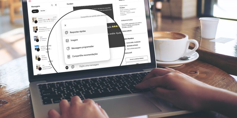 Respostas rápidas e mensagens programadas do Airbnb